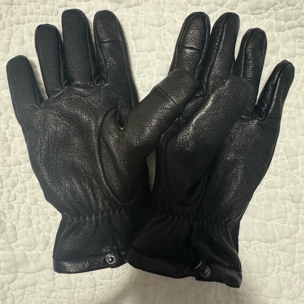 Zara Black Leather Gloves